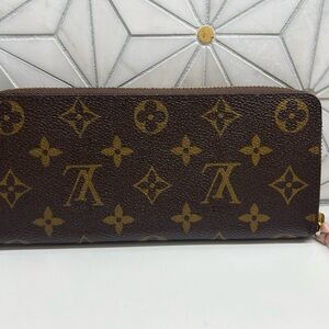 Louis Vuitton Monogram Zip-Around Wallet in Brown and Gold